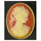 Two Cameo Brooches - Two Vintage Oval Cameos
