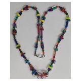 SC - Lampwork Glass Beaded Necklace & Earrings Set - 31 in Necklace, 2-1/4 in Earrings