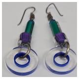 SC - Lampwork Glass Beaded Necklace & Earrings Set - 31 in Necklace, 2-1/4 in Earrings