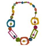 SC - Necklace - Multicolor Resin Geometric Beads