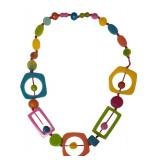 SC - Necklace - Multicolor Resin Geometric Beads