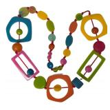 SC - Necklace - Multicolor Resin Geometric Beads