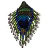 SC - Indonesian Peacock Feather Bead Earrings - 2 Pairs