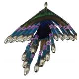 SC - Indonesian Peacock Feather Bead Earrings - 2 Pairs