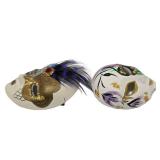 SC - De Coranto Mask Brooches - Lot of 5 - White, Jester & Female Masks - Made in Italy
