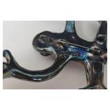 Sterling Silver Frog Brooch 3 x 3.5 in - 925, Gold Bead Accent