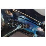 Sterling Silver Frog Brooch 3 x 3.5 in - 925, Gold Bead Accent