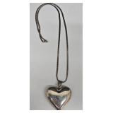 SC - Sterling Silver Heart Pendant on 24-Inch Chain - MEX 925