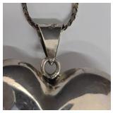 SC - Sterling Silver Heart Pendant on 24-Inch Chain - MEX 925