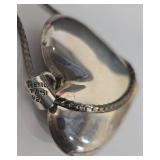 SC - Sterling Silver Heart Pendant on 24-Inch Chain - MEX 925