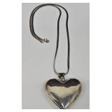 SC - Sterling Silver Heart Pendant on 24-Inch Chain - MEX 925