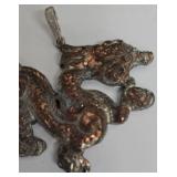 SC - Dragon Pendant Set - 1.5 in Silver/Copper Dragon Pendant & Gold-Toned Brooch