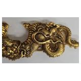 SC - Dragon Pendant Set - 1.5 in Silver/Copper Dragon Pendant & Gold-Toned Brooch