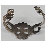 SC - Cloisonné Enameled Bangles Set - Round Blue Floral, Square Red Floral & Silver-Tone Open Bracelet