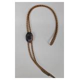 SC - Bohemian Beaded Necklaces one Bolo with Stone, Leaf Pendant & Mosaic Pendant