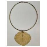 SC - Bohemian Beaded Necklaces one Bolo with Stone, Leaf Pendant & Mosaic Pendant
