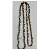 SC - Bohemian Beaded Necklaces one Bolo with Stone, Leaf Pendant & Mosaic Pendant