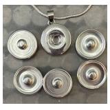 41 Sterling Silver Chains with 143 Snap Necklace Pendants and Many Themed Snaps