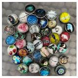 41 Sterling Silver Chains with 143 Snap Necklace Pendants and Many Themed Snaps