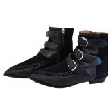 Isabel Marant Black Suede Rowi Leather and Suede Ankle Boots-Size 38