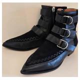 Isabel Marant Black Suede Rowi Leather and Suede Ankle Boots-Size 38