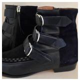 Isabel Marant Black Suede Rowi Leather and Suede Ankle Boots-Size 38