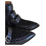 Isabel Marant Black Suede Rowi Leather and Suede Ankle Boots-Size 38