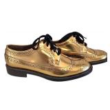 Marni Gold Leather Lace-Up Brogues