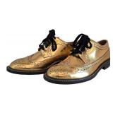 Marni Gold Leather Lace-Up Brogues