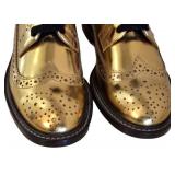 Marni Gold Leather Lace-Up Brogues