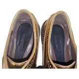 Marni Gold Leather Lace-Up Brogues