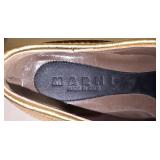 Marni Gold Leather Lace-Up Brogues
