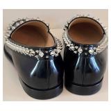 Christian Louboutin Mattia Spikes Donna Flat Black Calf Leather Loafers - 37.5