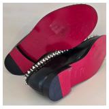 Christian Louboutin Mattia Spikes Donna Flat Black Calf Leather Loafers - 37.5