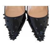 Christian Louboutin Degraspike Black Patent Leather Flats - Size 37.5