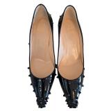 Christian Louboutin Degraspike Black Patent Leather Flats - Size 37.5