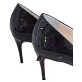 Christian Louboutin Degraspike Black Patent Leather Flats - Size 37.5