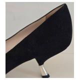Prada Black Suede Pointed-Toe Kitten Heel Pumps / Prada Black Suede Pointed Toe Pump