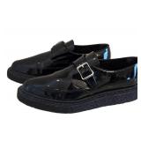 Saint Laurent Paris Black Patent Buckle Monk Strap Loafers - Size 38