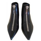 Stella McCartney Zipit Leather Ankle Boots Size 37.5