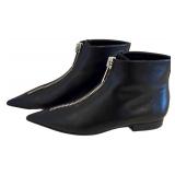 Stella McCartney Zipit Leather Ankle Boots Size 37.5