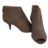 Givenchy Perforated Leather Ankle Bootie - Peep Toe, Size 37.5, Made in Italy