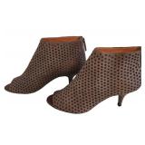 Givenchy Perforated Leather Ankle Bootie - Peep Toe, Size 37.5, Made in Italy