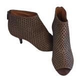 Givenchy Perforated Leather Ankle Bootie - Peep Toe, Size 37.5, Made in Italy