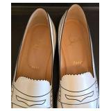 Christian Louboutin Paris White Leather Loafers - EU 37 1/2