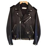 Coach Black Leather Western Rivets Moto Jacket