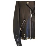 Coach Black Leather Western Rivets Moto Jacket