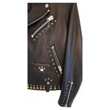 Coach Black Leather Western Rivets Moto Jacket