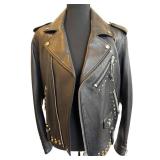Coach Black Leather Western Rivets Moto Jacket