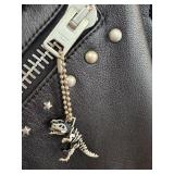 Coach Black Leather Western Rivets Moto Jacket